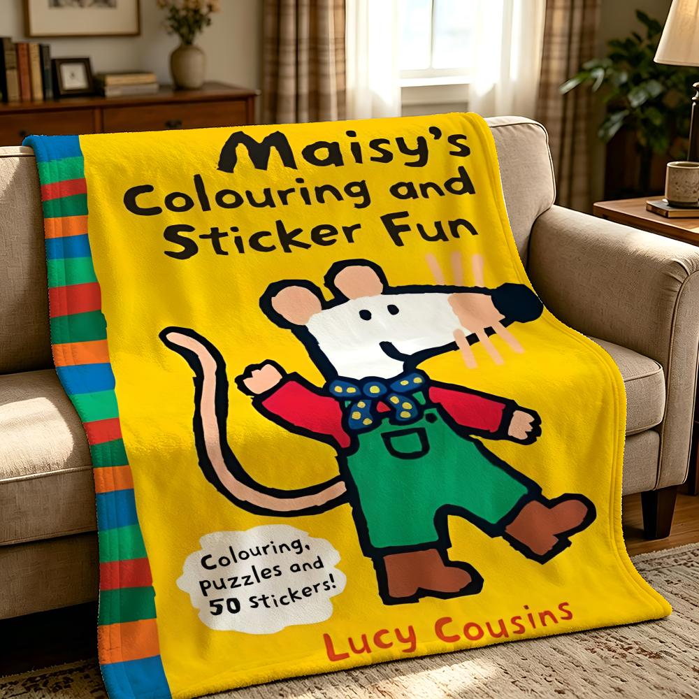 Cartoon M-Maisy Mouse-e Throw Thick Comfort Flannel Quilt, Multi-scene Use Indoor Outdoor Daily Nap