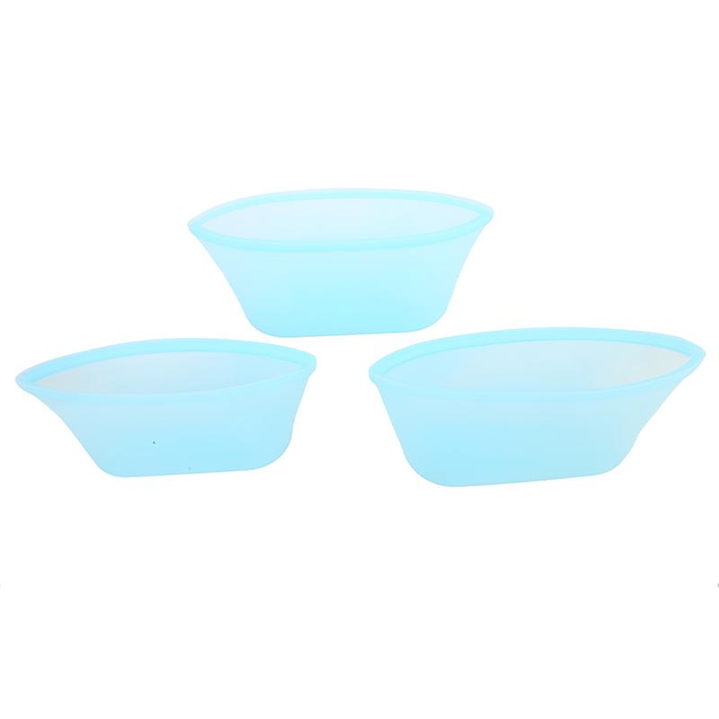 3 Pcs/set Silicone Crisper Food Storage Containers Refrigerator Freezer Storage Bags Reusable Self Sealing Pouch