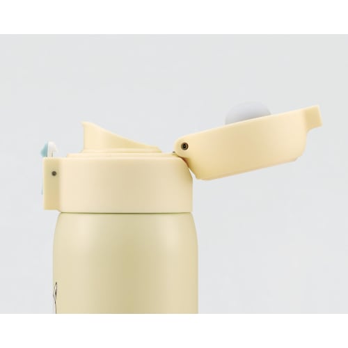 Skater STOT3 350ml Stainless Steel Hot/Cold Insulated Water Bottle with One-Touch Opening, Moomin Design, Light Color