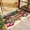Merry Christmas Doormat, Machine Washable Polyester Rug, Festive Entryway Mat for Living Room, Kitchen, Bathroom, Holiday Decor