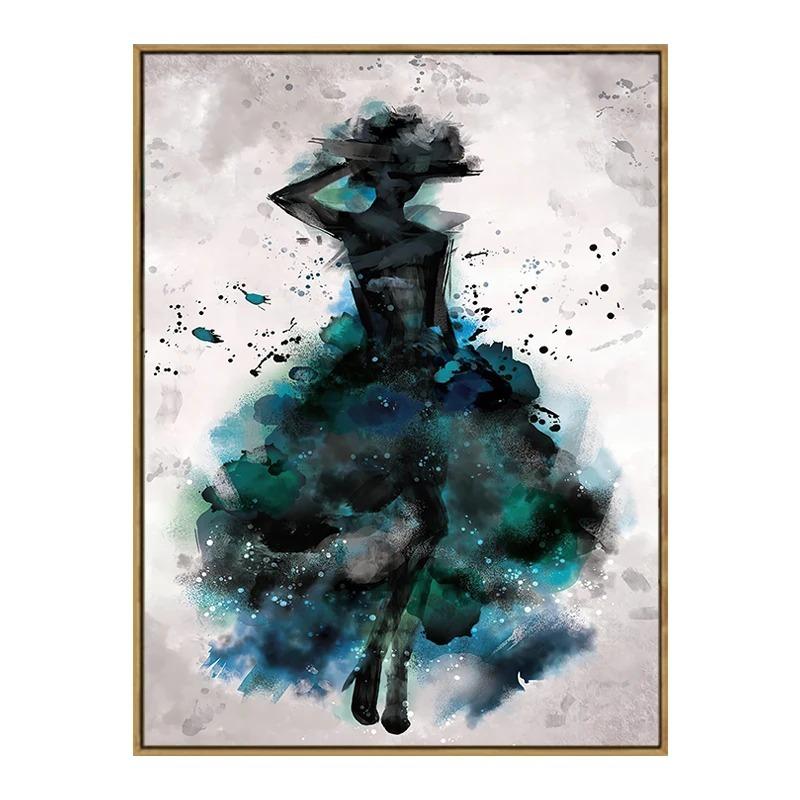 Nordic Black Woman Dancing Poster Abstract Watercolor Canvas Wall Art Decorative Paintings Prints Picture Living Room Home Decor