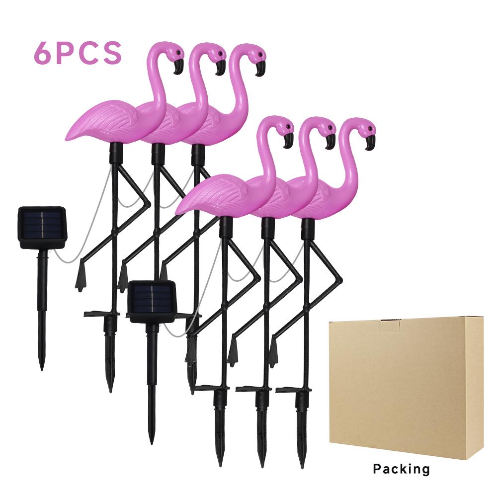 3pcs Outdoor Solar Lights Flamingo Garden Led Stake Light Pathway Lawn Yard Landscape Halloween Christmas Decorative Lights