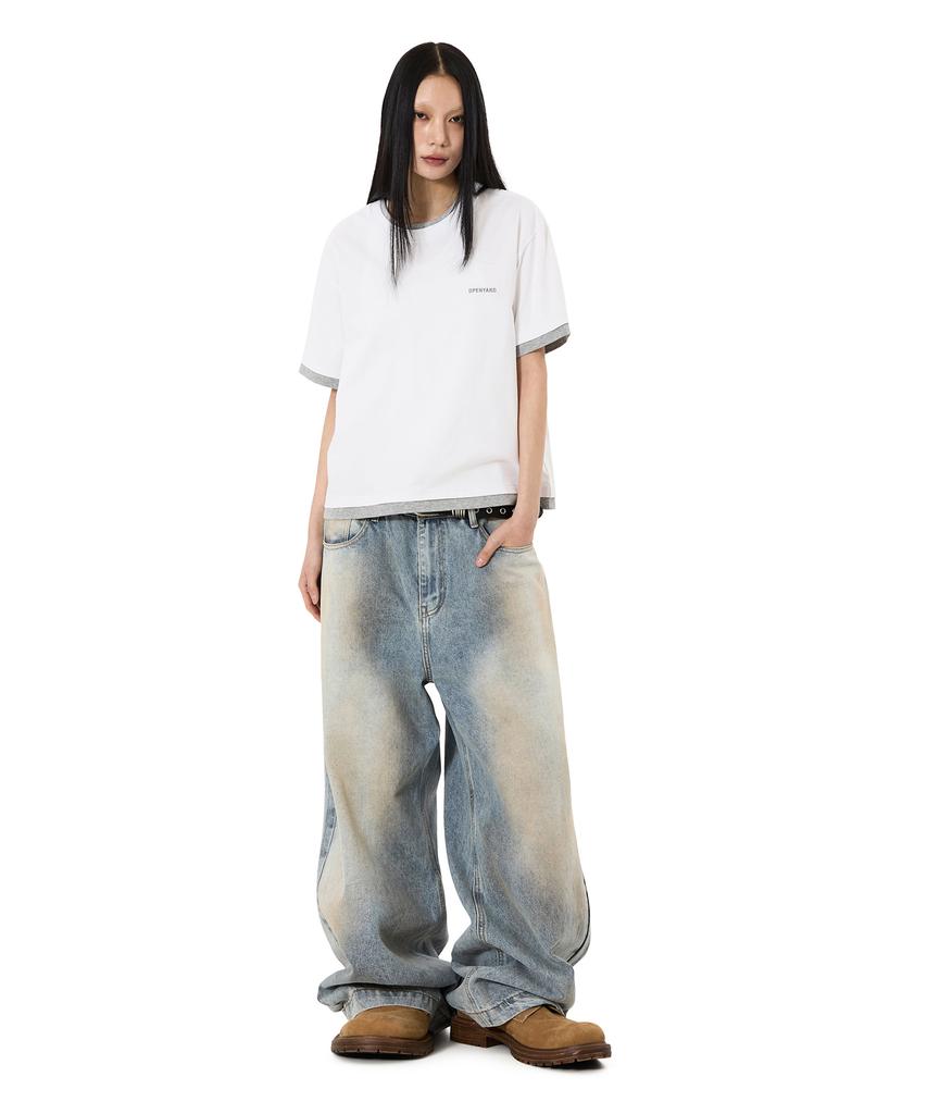 Opeunyadeu(Owai) Layered Basic Crop Tee - White