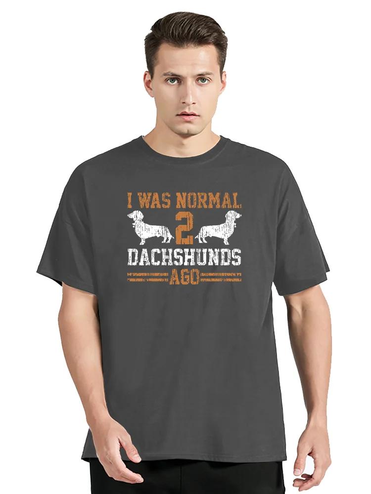 Funny Dachshund Wiener I Was Normal 2 Two Dog Vintage T Shirt Graphic Cotton Tshirt Streetwear Birthday Gifts T-shirt tees