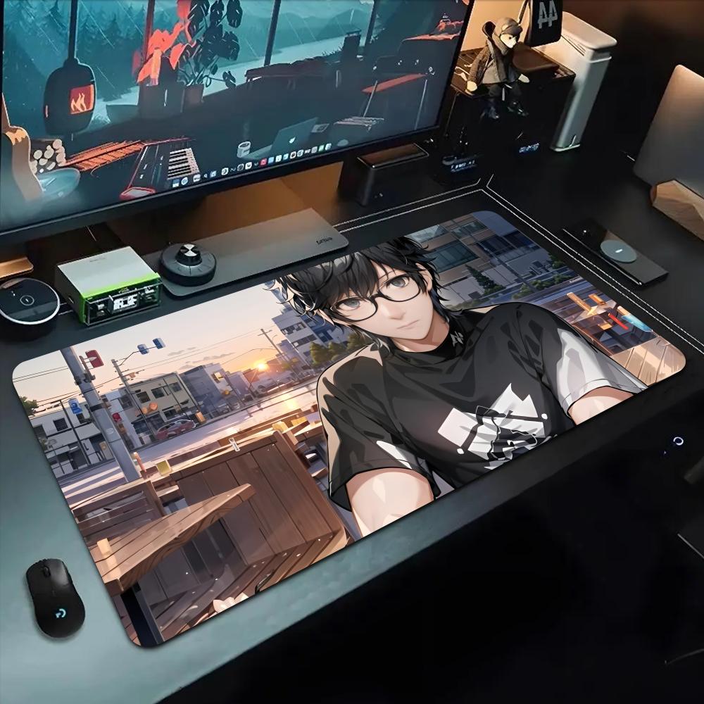 Anime glasses boy Mouse Pad 500X1000 mm Large Gaming Mousepad Gamer XL Rubber Otaku Keyboard Pad Laptop Desk Mat