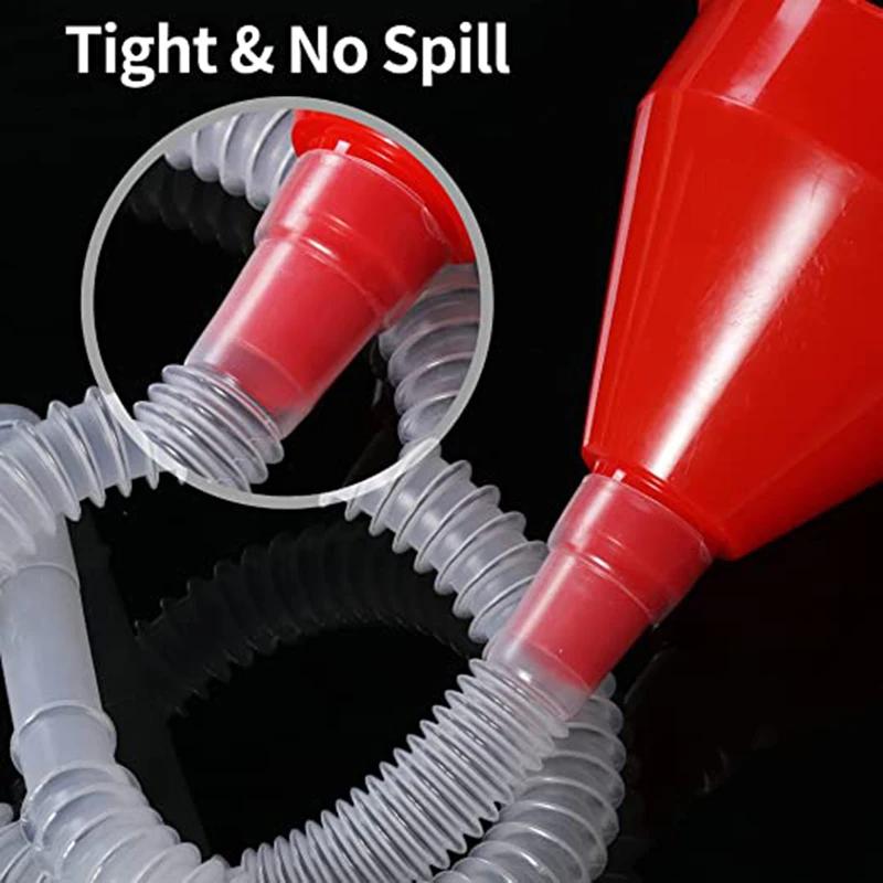 2Pcs Car Refueling Funnel with Detachable Hose Tube Engine Oil Gasoline Filter Transfer Funnel for Car Motorcycle Refueling Tool