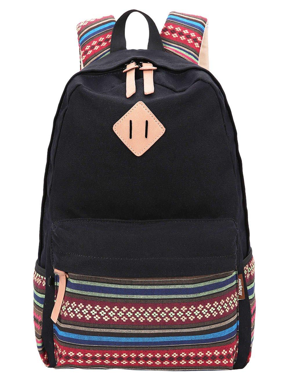 

Канвасовый рюкзак Leaper для женщин и девочек, LE8860BK, ЧерныйL