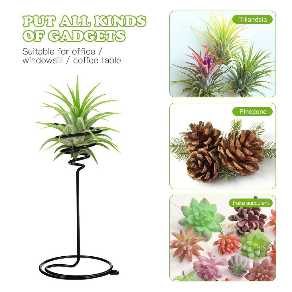 iplusmile Air Plant Air Air Plant Plant Mini Spiral Plant Plant Set of 3 Holder, Plant, Stand, Stand, Houseplant, Pot, Stand, Holder, Metal,