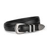 Ceinture pour femme en cuir véritable avec boucle fer à cheval, polyvalente, amincissante et tendance style coréen pour jeans, cuir de vache noir.
