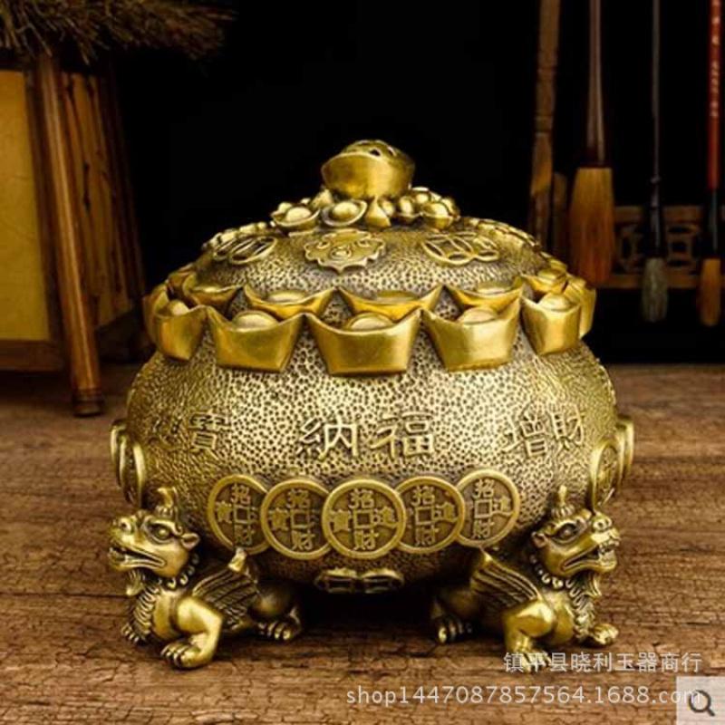 Copper Treasure Bowl Ornament Pixiu Living Room Housewarming Gift Metal Craft