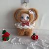 Cute Mouse Stuffed Bag Charm Fluffy Soft Rubber Face Plush Pendant for Car Hanging Decor Keychain Kids Gift