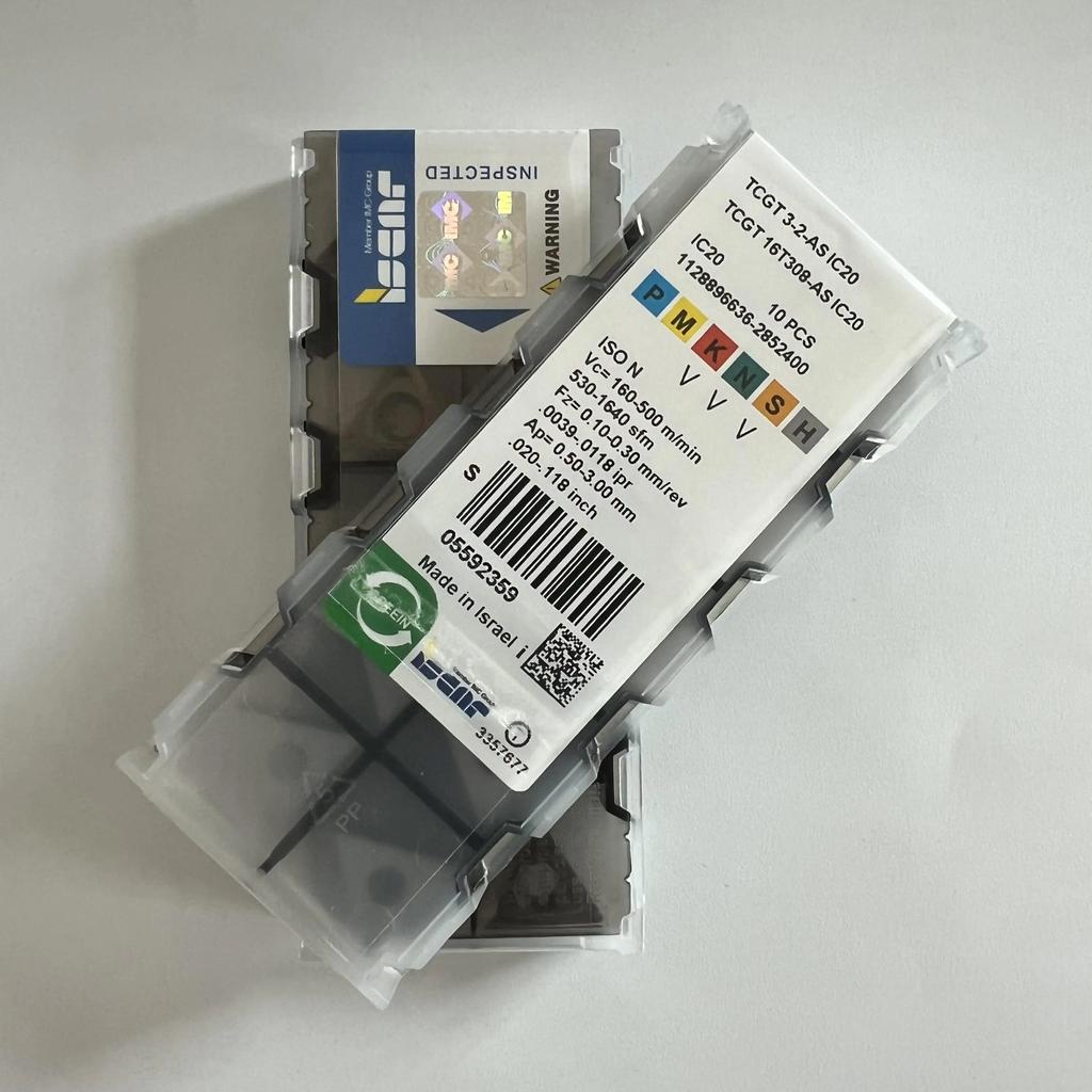 ISCAR / TCGT16T308-AS IC20   Industrial indexable carbide inserts 10 Pcs