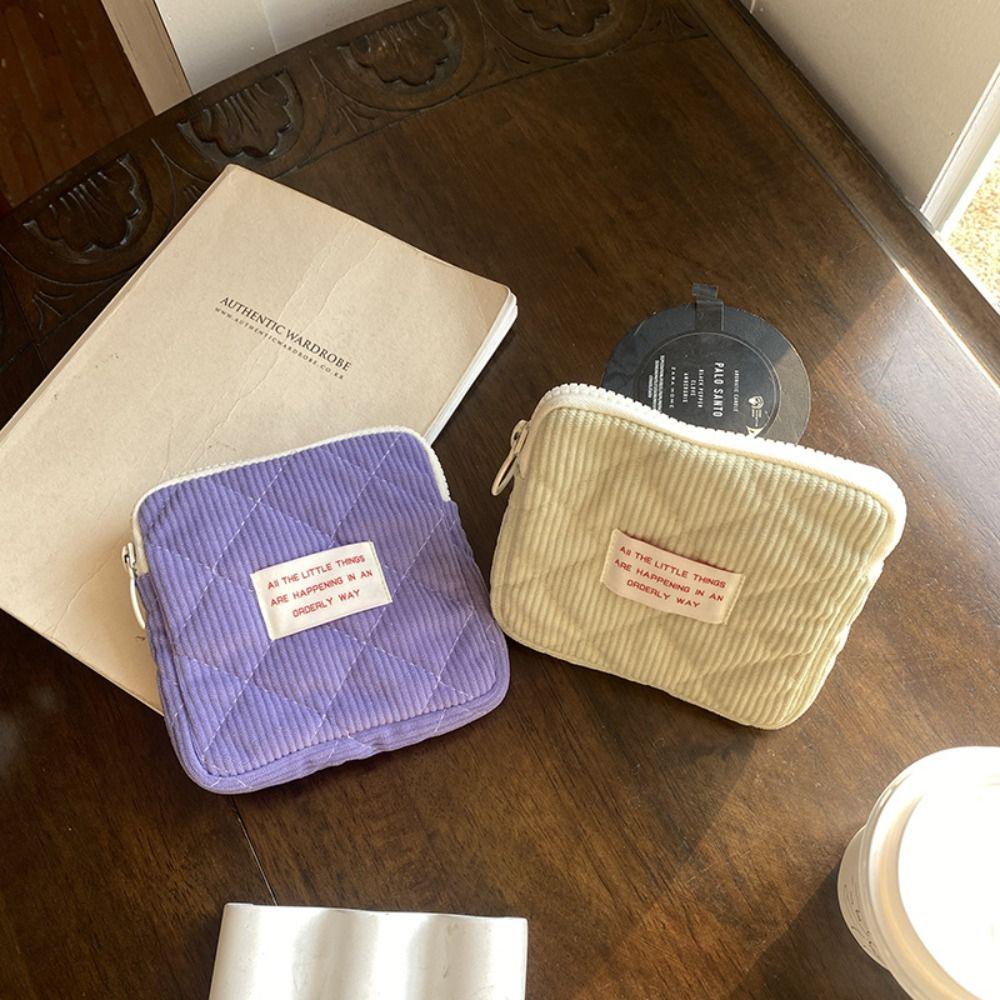 

Cloth Cosmetic Bag Small Item Bag Lipstick Storage Bag Sanitary Napkin Storage Bag Outdoor Style A Blue