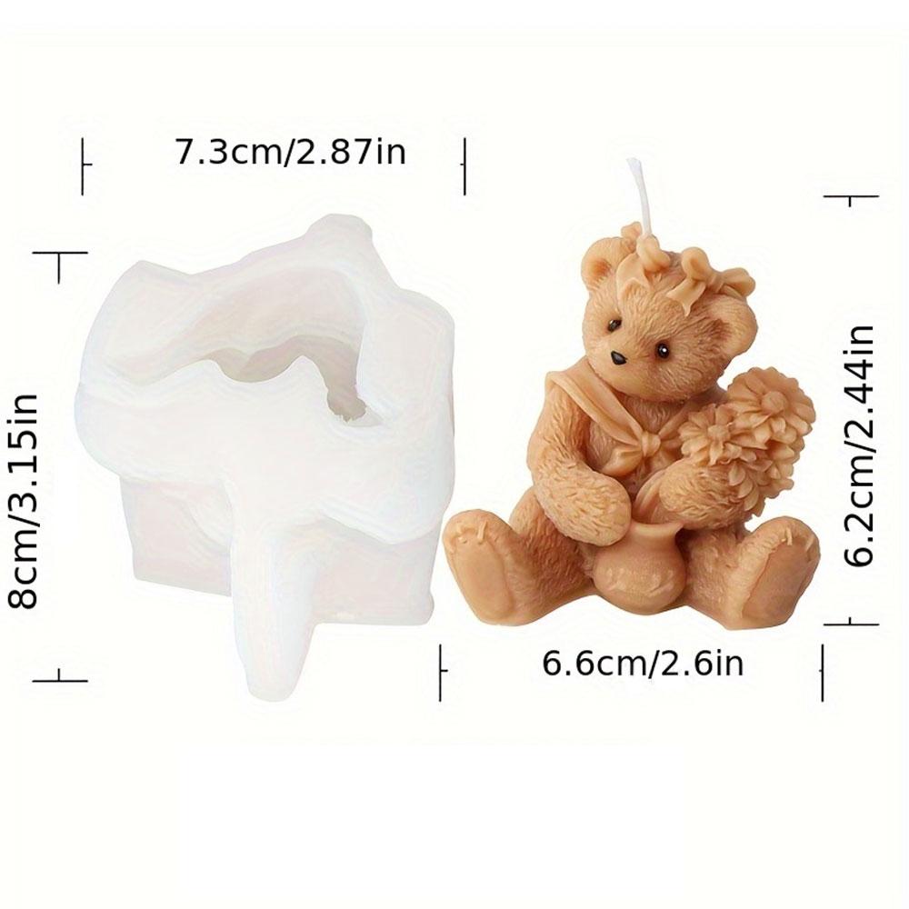 

Мультфільм ваза ведмідь силіконова форма для свічок рельєфна квітка тварина гіпсова смола штукатурка цвіль DIY ароматерапія виготовлення інструментів декор столу подарунок A