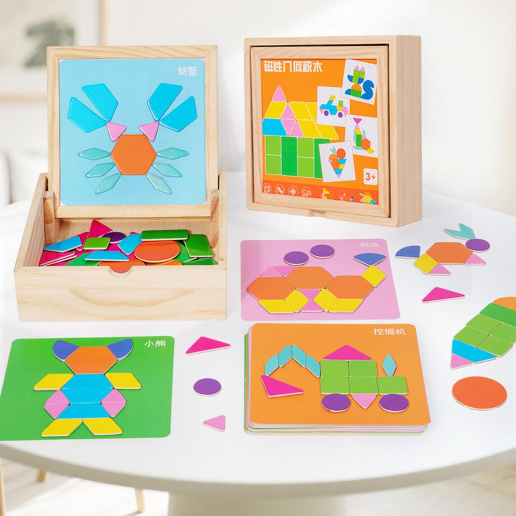 Wooden Tangram Puzzle Toys, Geometric Shape Toys, Parent Child Interactive Educational Toys, Holiday Gifts And Birthday Gifts