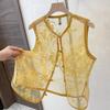 2025 Type Vest Vest Embroidery Summer Retro High-end Thin Vest New Top Thin