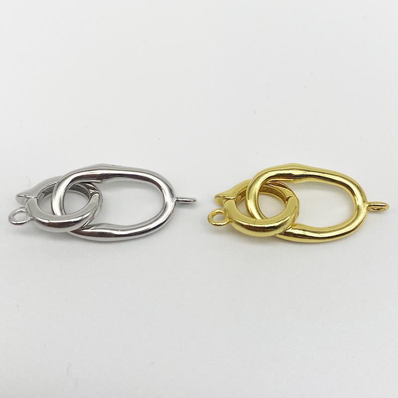 Yansheng S925 Sterling Silver Universal Clasp DIY Pearl Chain Necklace/Bracelet Connector Oval Buckle Accessory