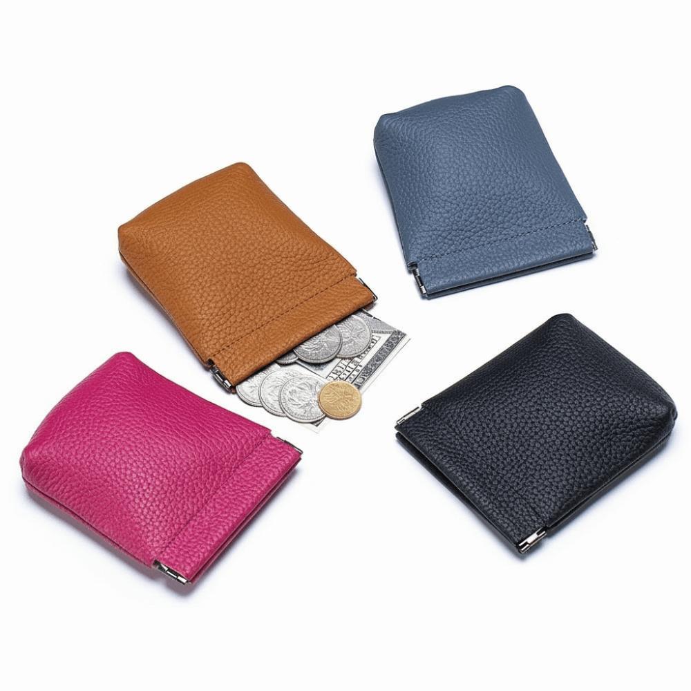 Portable Self-closing Mini Coin Purse Leather Solid Color Small Wallet Wallet Bag Men