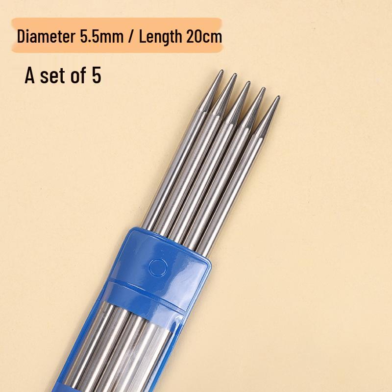 Complete Stainless Steel Knitting Needle Set: Circular, Straight Needles & Yarn Markers for Scarf & Sweater Crafting