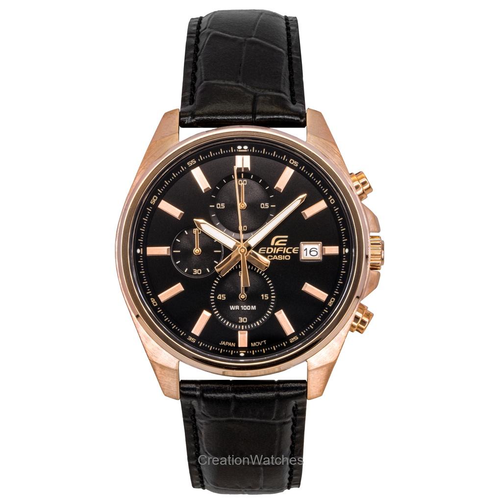

Casio Edifice Аналоговый Стандартный Хронограф Кожаный Ремешок Черный Циферблат Кварцевые EFV-610ECL-1A 100М Мужские Часы чёрный