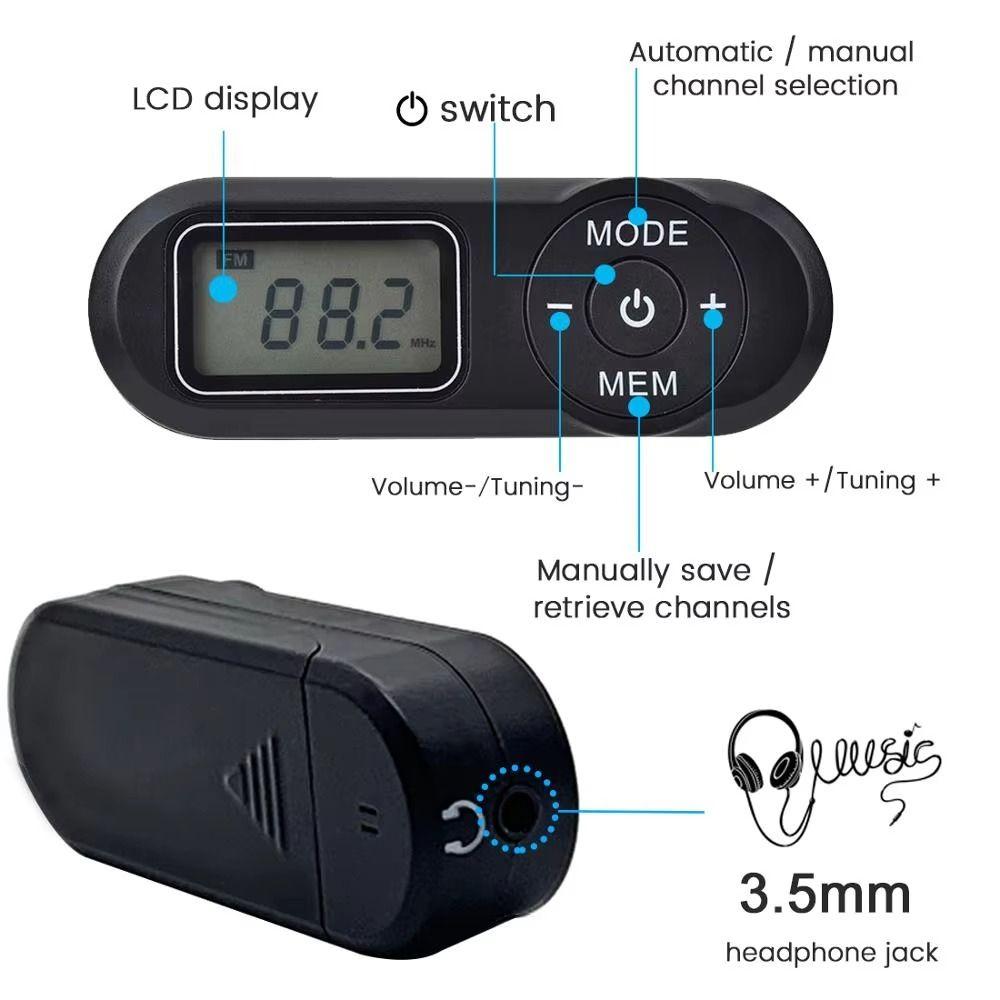 Mini Digital Display FM Receiver LCD Display Pocket Radio Practical Portable FM Radio  Walking