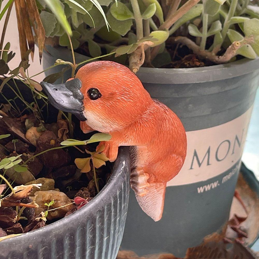 Cute Hippopotamus Hanging Flower Pot Cartoon Otter Bonsai Ornaments  Micro-landscape Accessories