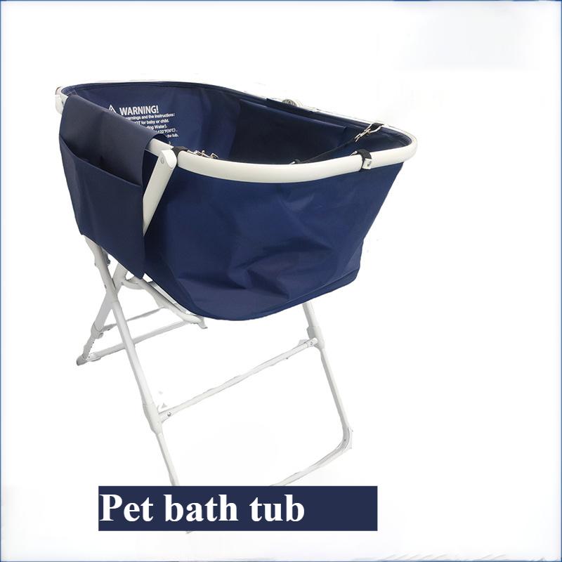 Pet Bath Basin Foldable Dog and Cat Bath Indoor and Outdoor Adjustable Pet Bath Rack Pet Products Cleaning Supplies Accessories темно-синий