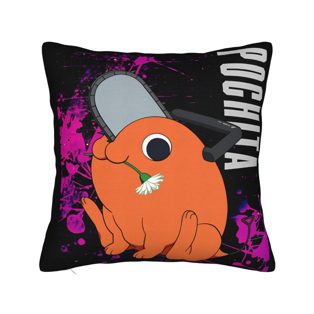 Anime C-Chainsaw Man Pochita  Pillow Cover  Comfy Cushion Cover Vintage Pillow Case For Living Room Sofa