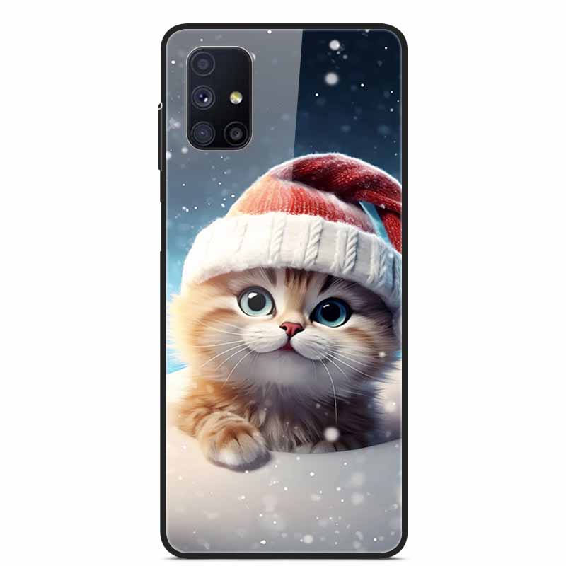 Glas-Rückseite für Samsung Galaxy M51 M31 Hülle Harte gehärtete Glas Hülle für Samsung A71 A51 Hülle A 51 71 M 51 31 Funda Coque