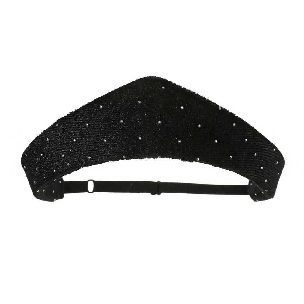 

Baroque Rhinestone Velvet Crown Headband Elegant Elastic Hair Hoop Vintage Hair Accessories Party Style 2