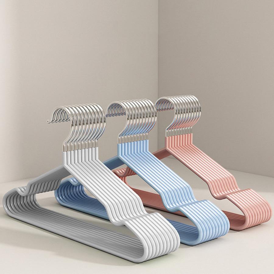 Non-Slip Coated Metal Suit Coat Hangers Heavy Duty Clothes Hangers Metal Shirt Jacket Hanger with Round Notches for Dress