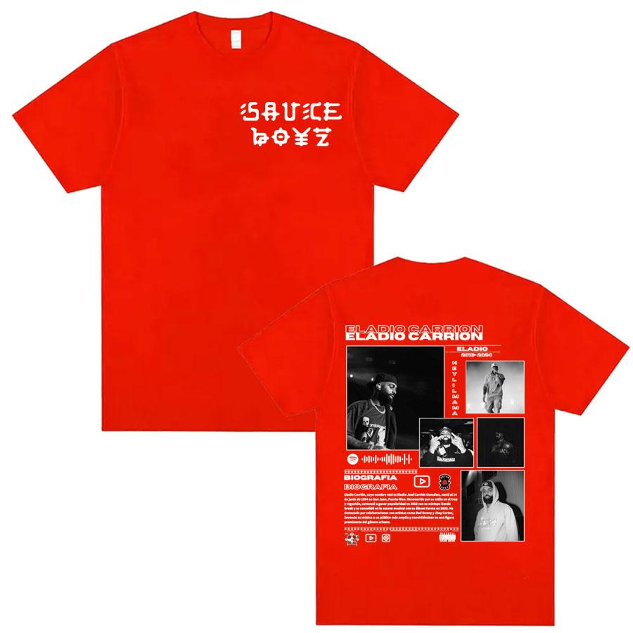 Rapper Eladio Carrion Album Cover T Shirts Men Womens Clothing Hip Hop Style Vintage T Shirt Casual Cotton High Quality Tshirt