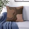 Brown Tone Curved square Jacquard Pillow Cover for Sofa Office Waist Cushion Cover Home Decorative Pillowcase