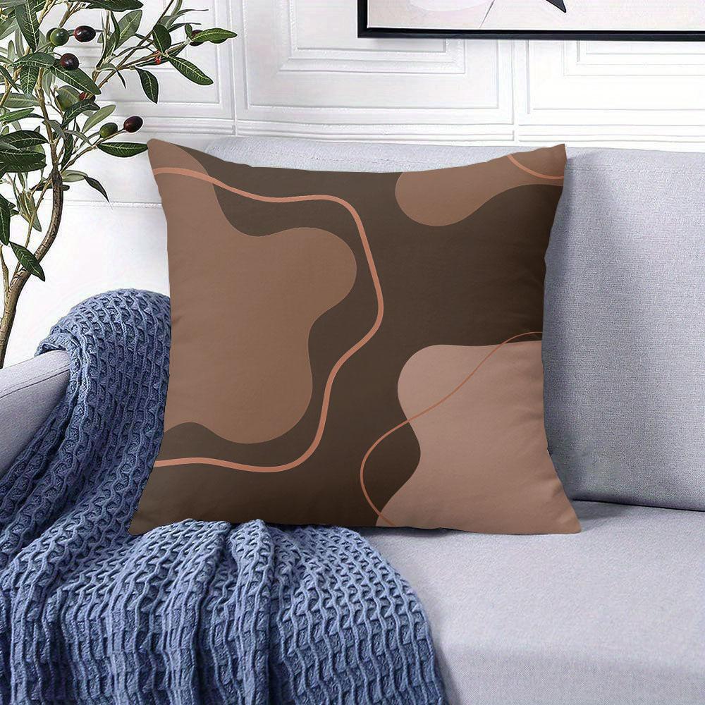Brown Tone Curved square Jacquard Pillow Cover for Sofa Office Waist Cushion Cover Home Decorative Pillowcase