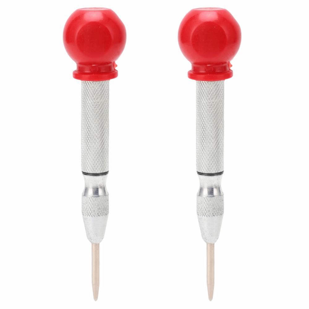 2pcs Reinforced Head Automatic Center Punch Hard Tip Metal Punch Tool Home Workshop