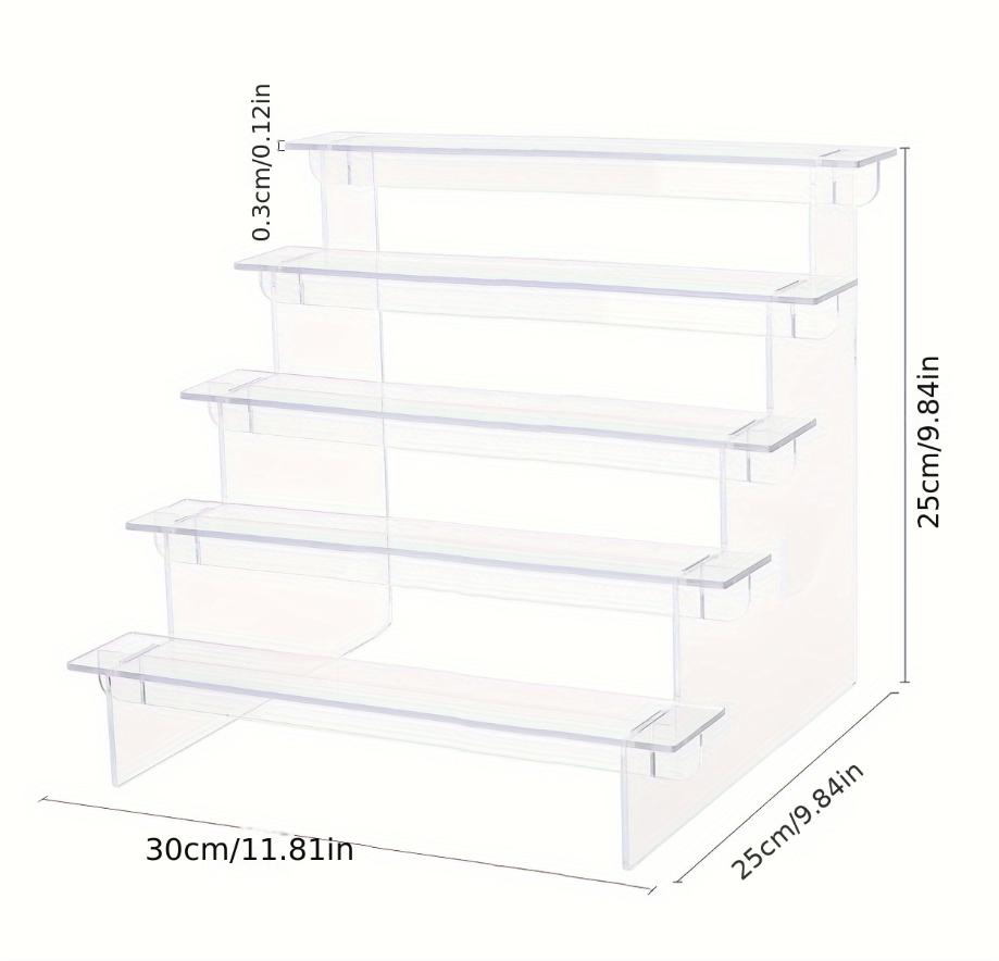 3-5 Tier Acrylic Display Stand Transparent Ladder Display Riser Rack For Cupcake Perfume Jewelry Doll Figures Décor Organizer