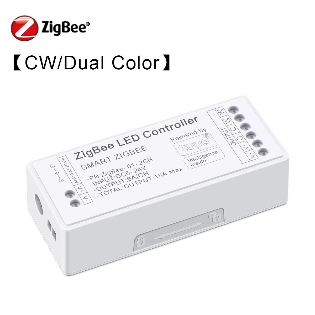 

Контроллер Zigbee 3.0 RGB CCT RGBW LED Strip Light Dimmer Голосовое управление Работает с Tuya Gateway Hue Bridge SmartThings Bridge
