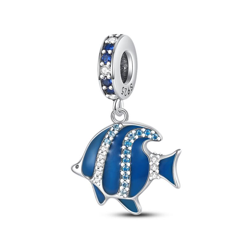 Nuevos Abalorios de la Serie de Dibujos Animados Espacio Océano para Pulsera Original Abalorio Collar Joyería de Cobre para Mujer