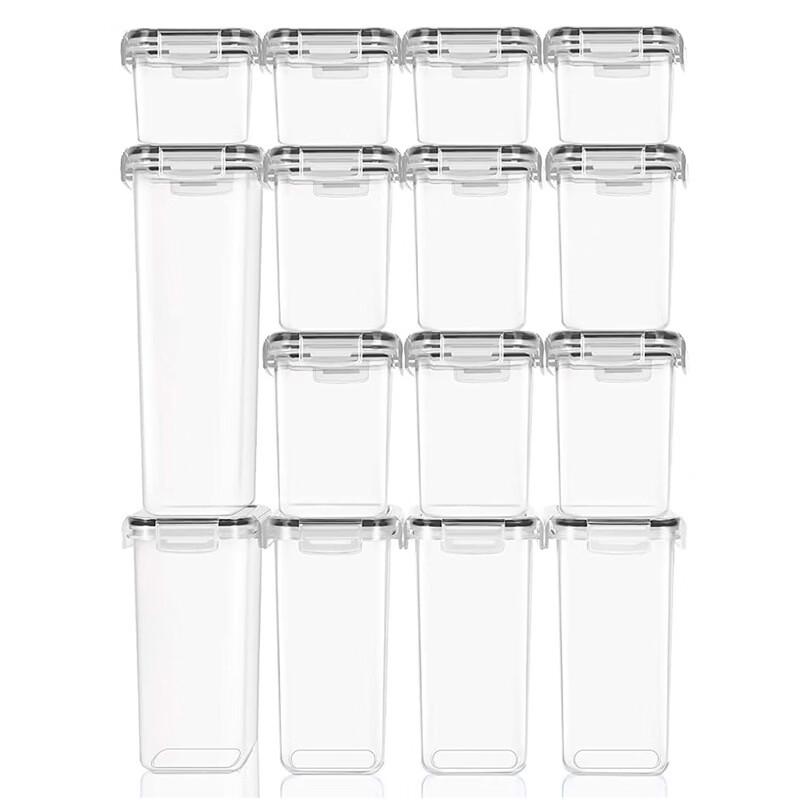15-Piece PP Plastic Cereal & Grain Storage Container Set