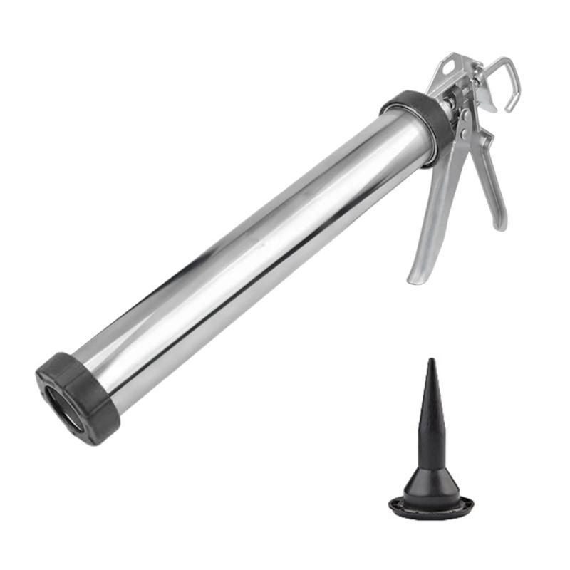 High Efficiency Caulk Guns Aluminum Tube Caulking Tool with Nozzle for Gluing Tasks Glass Adhesive, Various Applications M4YD