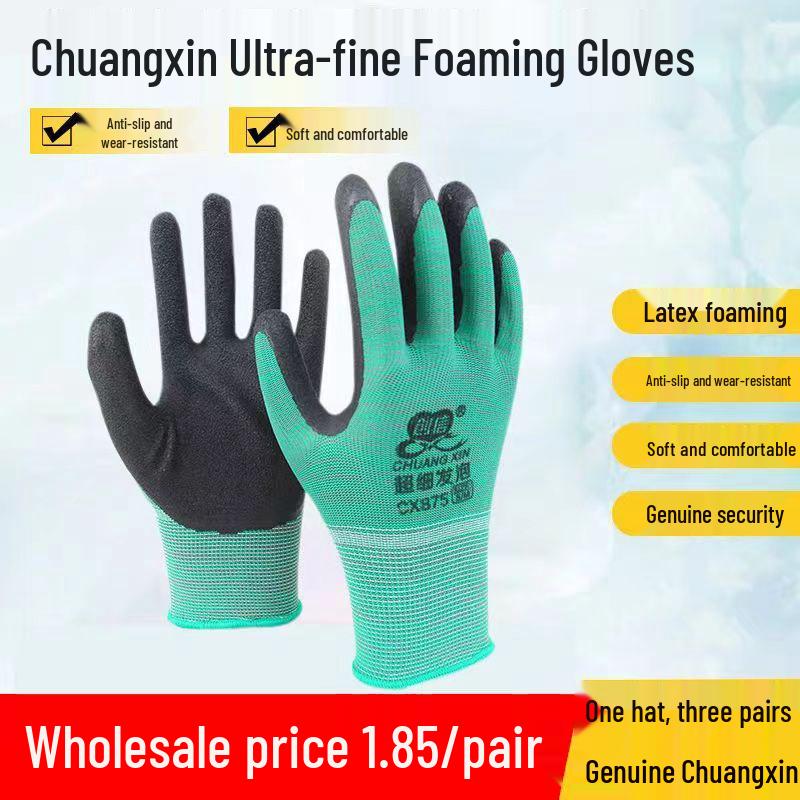Chuangxin CX875 Verschleißfeste Anti-Rutsch-Latex-Arbeitshandschuhe