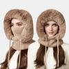 Outdoor Headgear 3 in 1 Hat Scarf Detachable Face Guard Set Adjustable Face Fit Windproof Warm Knit Fleece Cold Weather Hat