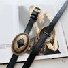 Retro Belt Big Accessories Super Cool Wide Belt Outer With Jeans Spice Girl Wears Belt Black