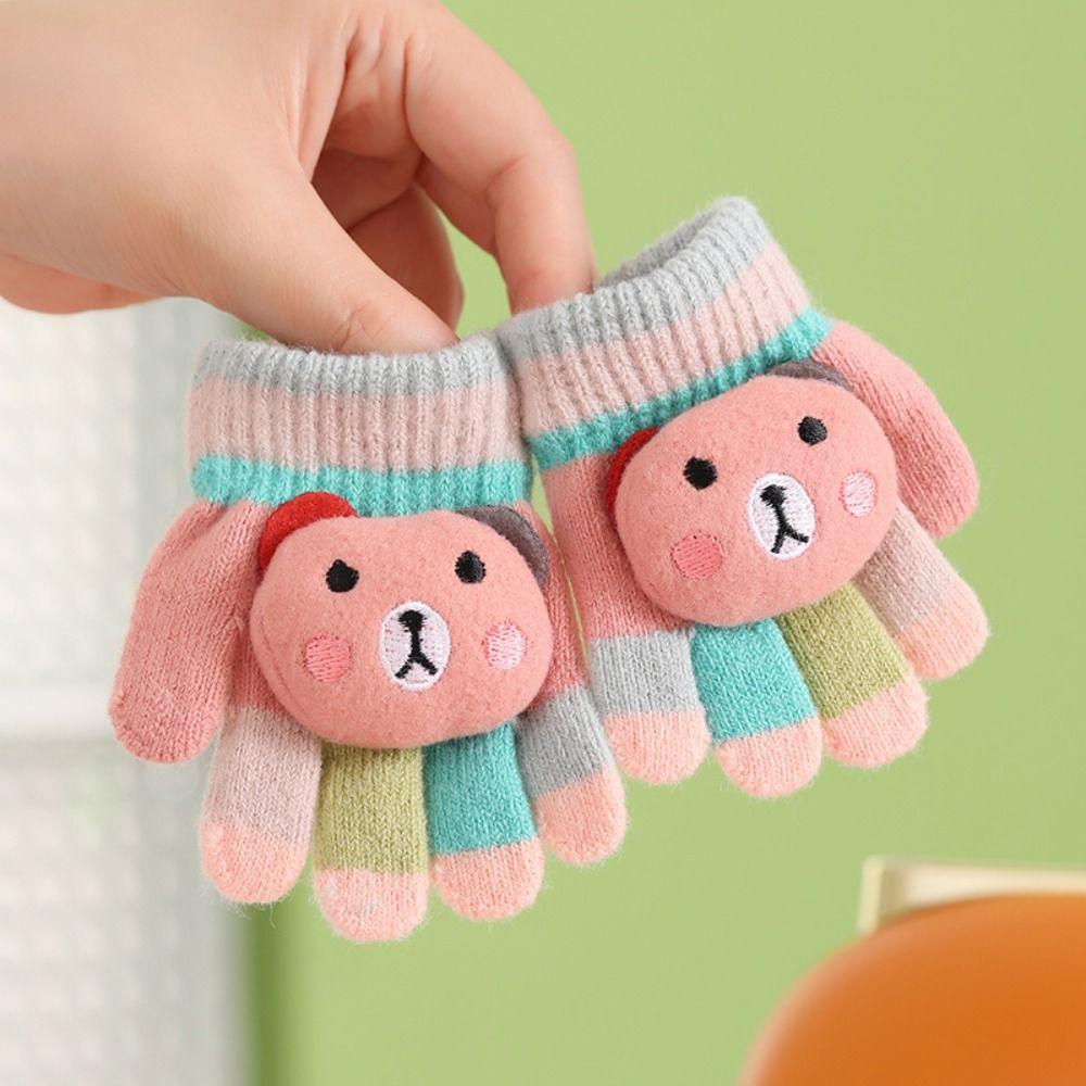 

Thicken Knitted Wool Mittens Wool Hand Gloves Unisex Winter Children Gloves Outdoors 03