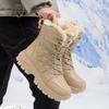 Mens Winter Boots Retro Combat Boots Anti Slip Wear-resistant Outdoor Boots High-top Non-slip Waterproof Wear-resistant Snow Boots