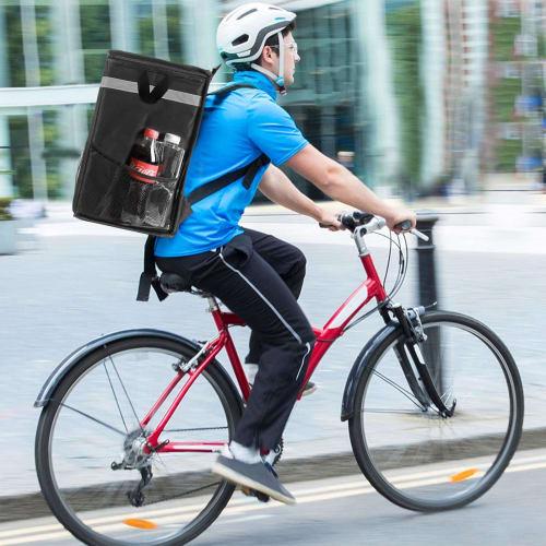 NUWAJP Delivery Bag, Large Capacity Pizza Delivery Backpack, Hot and Cold Food Delivery Bag, Travel Lunch Sushi Warmer Bag - 33.5cm x 25.5cm x 41cm