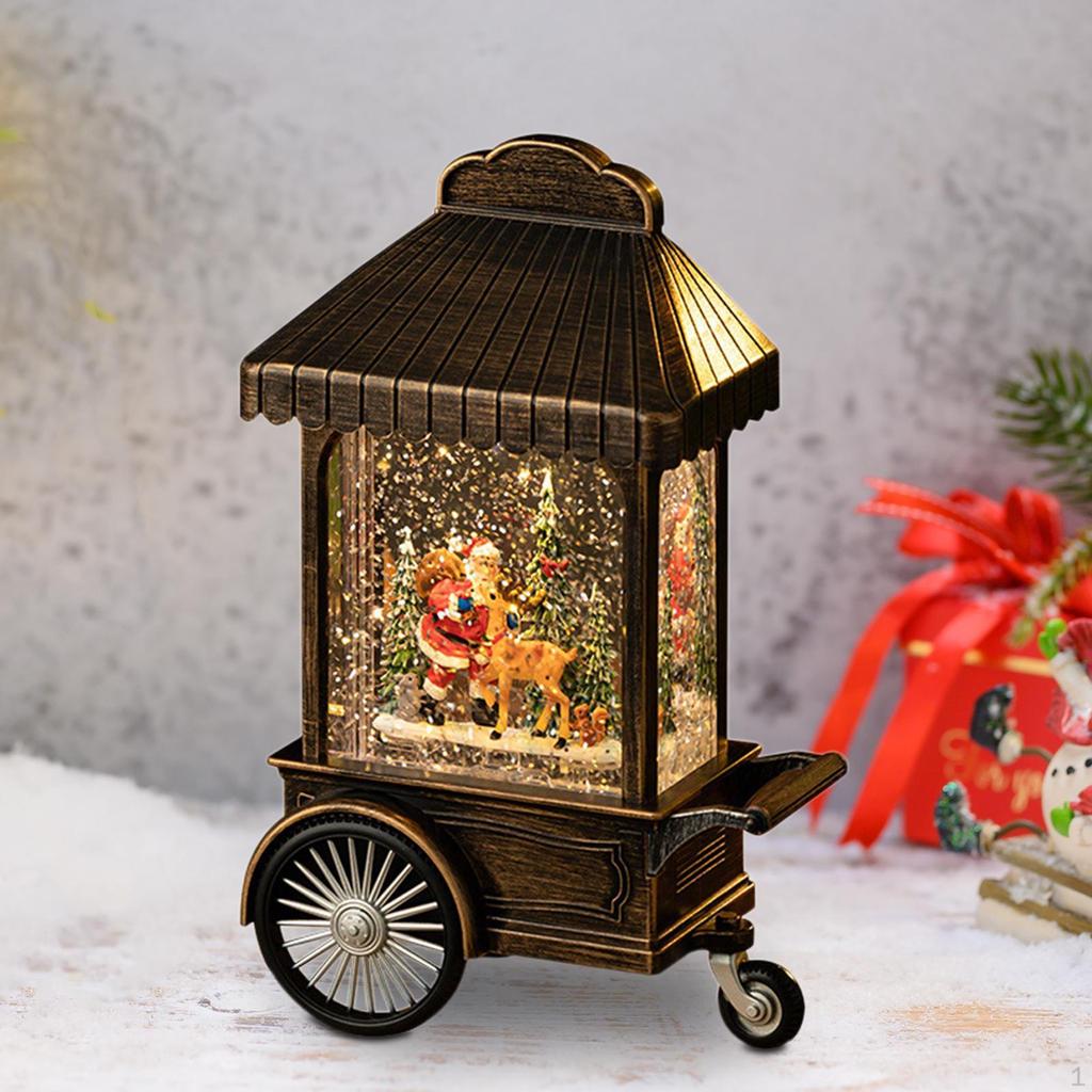 Weihnachten Schneekugel Dekoration Laterne Dekorative Glitter mit Musik Licht up für