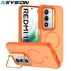 KEYSION Matte Hautgefühl Linsenständer Handyhülle für Magsafe für Redmi 15 5G 169,5 mm Magnetische stoßfeste Hülle für Xiaomi Redmi 15