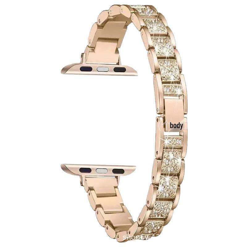 Diamond-Set Small Waist Watch Band for Apple S10, iWatch 7, Apple Watch 8