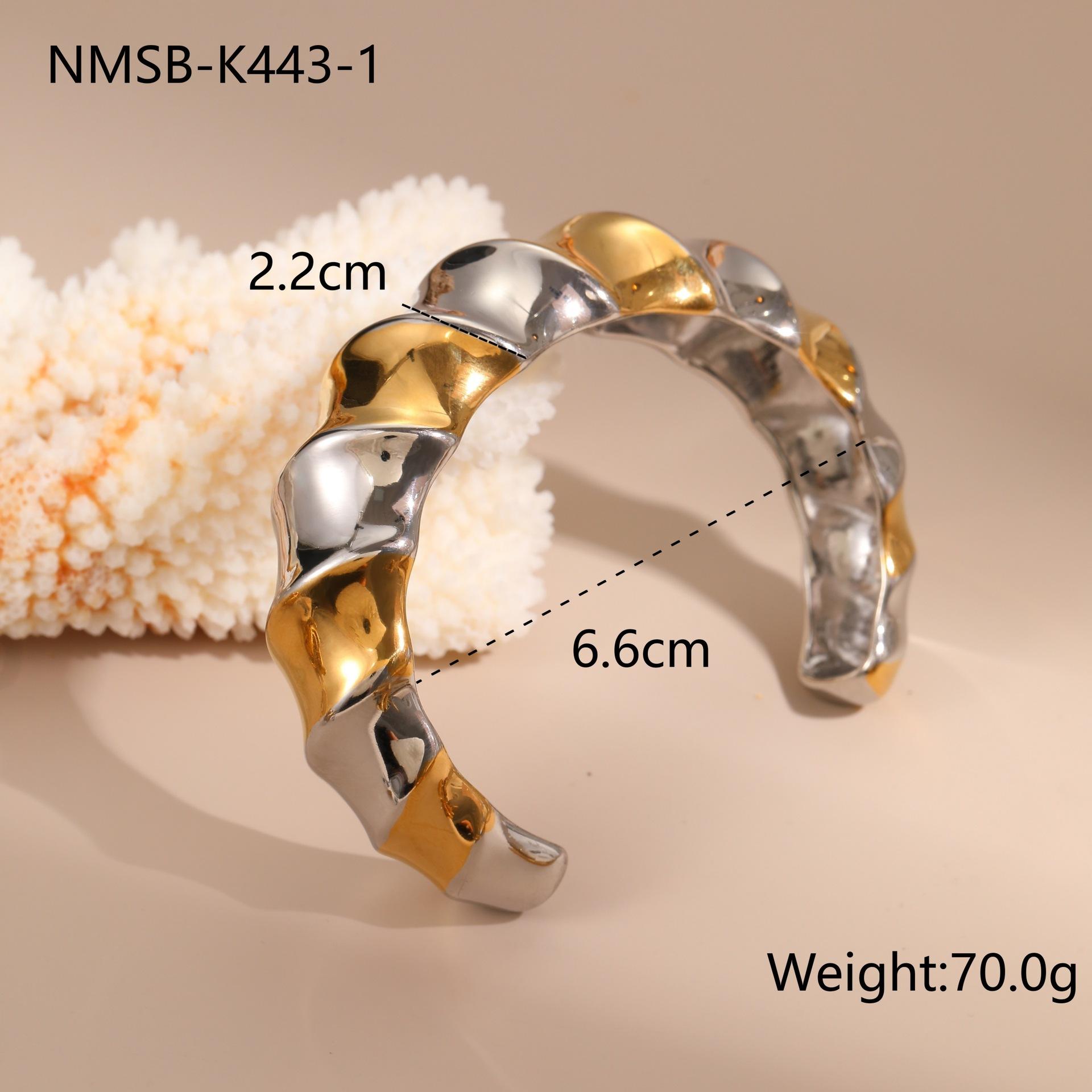 GEMCHIC Women s Stainless Steel Open Bangle Bracelet Gold Silver Wave Design Fashion Jewelry